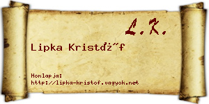 Lipka Kristóf névjegykártya
